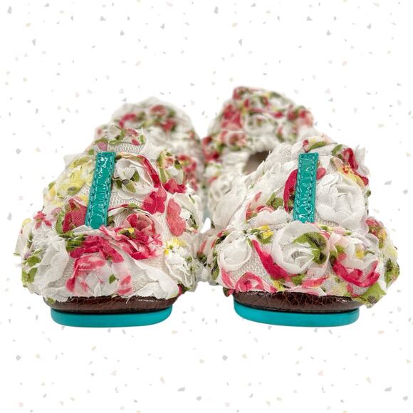 Tieks Rose Garden Fabric Floral Leather Flats Bridal Shower Spring Shoes Size 6 - Picture 5 of 10